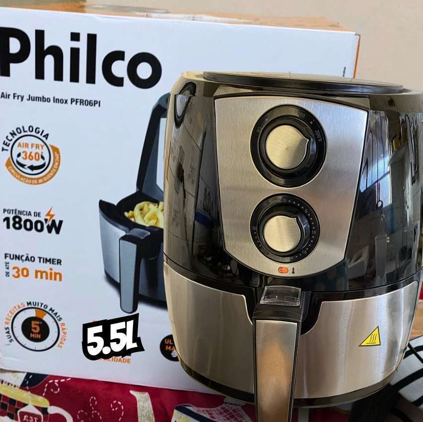 Fritadeira Philco Air Fryer Preto Inox 5.5l Pfr06 Fritadeira Philco Air Fryer Preto Inox 5.5l Pfr06