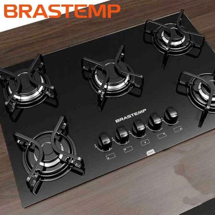 Cooktop 5 bocas Brastemp com grades piatina e acendimento automático - BDD75AE BIVOLT Cooktop 5 bocas Brastemp com grades piatina e acendimento automático - BDD75AE BIVOLT