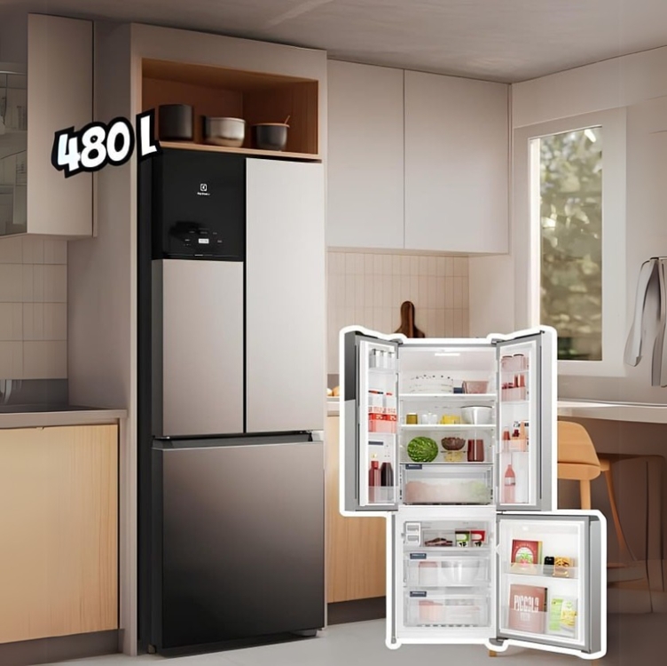 Geladeira Electrolux Frost Free Inverter 480L Efficient AutoSense 3 Portas Inox Look IM7S 110v Geladeira Electrolux Frost Free Inverter 480L Efficient AutoSense 3 Portas Inox Look IM7S 110v