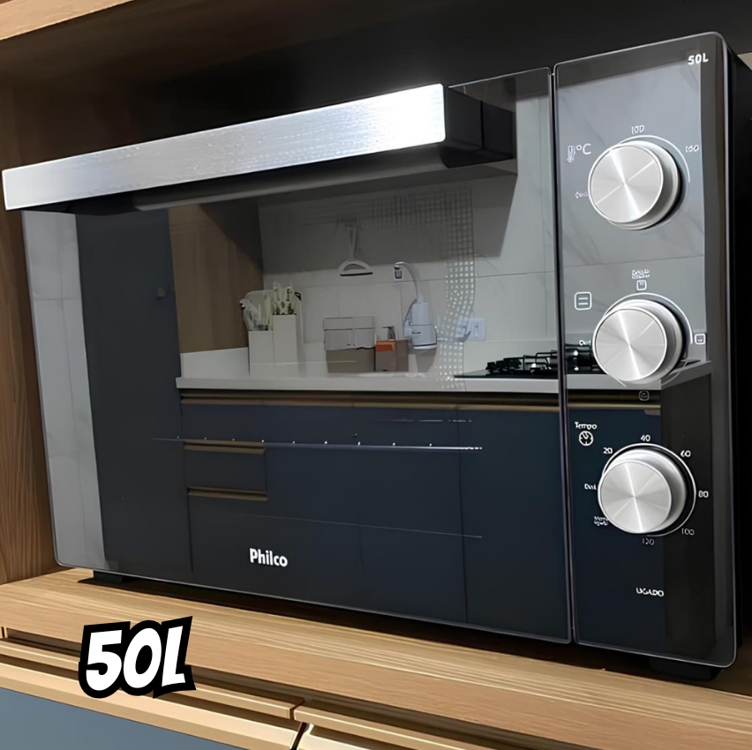 PHILCO Forno Elétrico PFE50PE Full Glass Autolimpante 50L 220V,Modelo: 56102083 PHILCO Forno Elétrico PFE50PE Full Glass Autolimpante 50L 220V,Modelo: 56102083