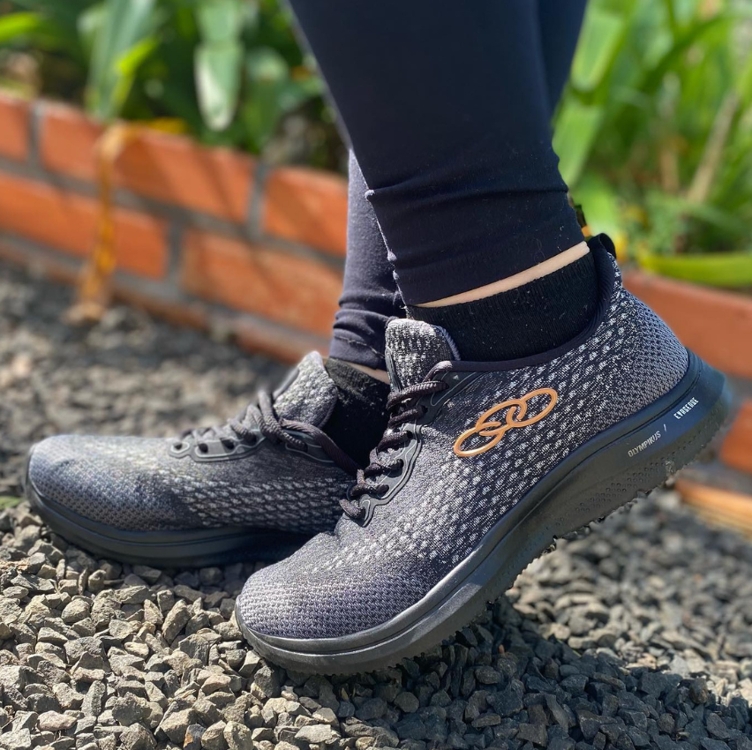 Tênis Olympikus Citrus Feminino - Preto+Chumbo Tênis Olympikus Citrus Feminino - Preto+Chumbo