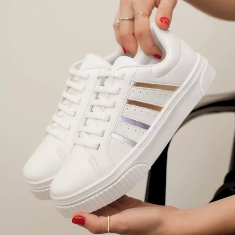 Tênis Feminino Branco Ayla Vittal Flatform Conforto - Use Vittal Tênis Feminino Branco Ayla Vittal Flatform Conforto - Use Vittal