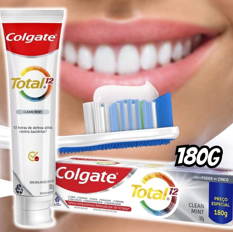 Creme Dental Colgate Total Clean Mint 180g Creme Dental Colgate Total Clean Mint 180g