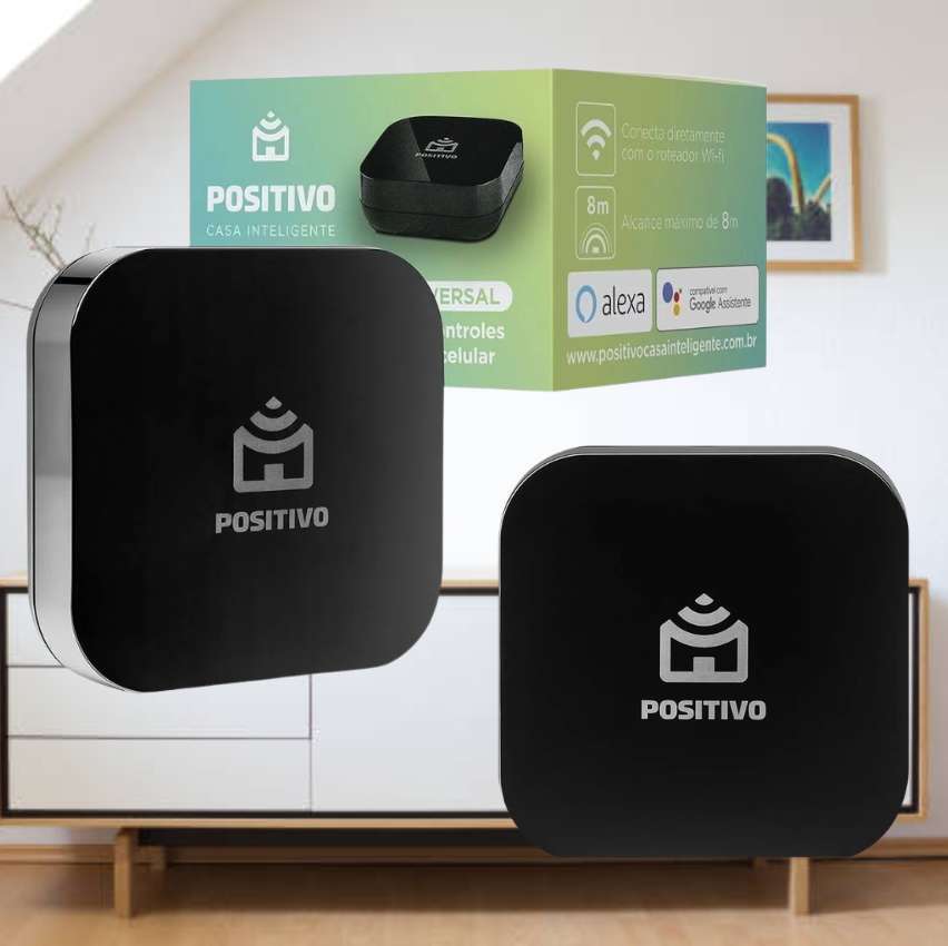 Smart Controle Universal Wi-Fi Positivo Casa Inteligente All-in-One Controle Pelo Celular ou Comando de Voz Infravermelho Rede 2.4 GHz Bivolt Smart Controle Universal Wi-Fi Positivo Casa Inteligente All-in-One Controle Pelo Celular ou Comando de Voz Infravermelho Rede 2.4 GHz Bivolt