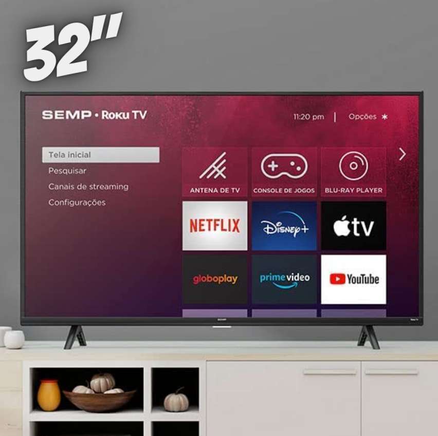 Smart TV LED 32" HD Semp 32R5500 - Wifi, HDMI, USB Smart TV LED 32" HD Semp 32R5500 - Wifi, HDMI, USB