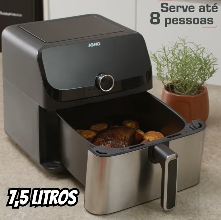 Fritadeira Sem Óleo Arno Air Fry Mega Digital 7,5l 127v Fritadeira Sem Óleo Arno Air Fry Mega Digital 7,5l 127v