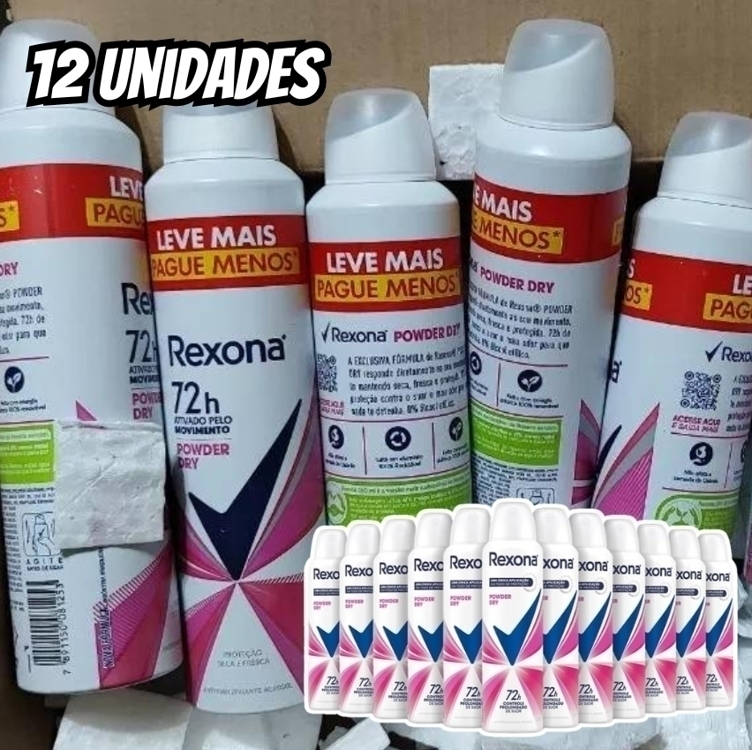 Rexona 12 Unidades Desodorante Antitranspirante Aerossol Powder Dry 150ml Rexona 12 Unidades Desodorante Antitranspirante Aerossol Powder Dry 150ml