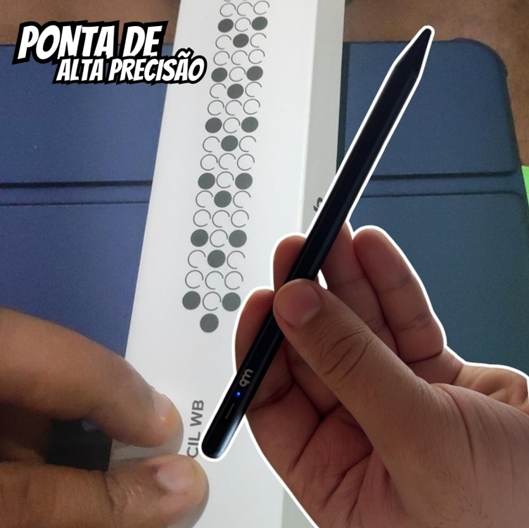 Caneta Pencil WB Para iPad com Palm Rejection e Ponta de Alta Precisão de 1.0mm - Branca (não compatível com iPads lançados antes de 2018) Caneta Pencil WB Para iPad com Palm Rejection e Ponta de Alta Precisão de 1.0mm - Branca (não compatível com iPads lançados antes de 2018)