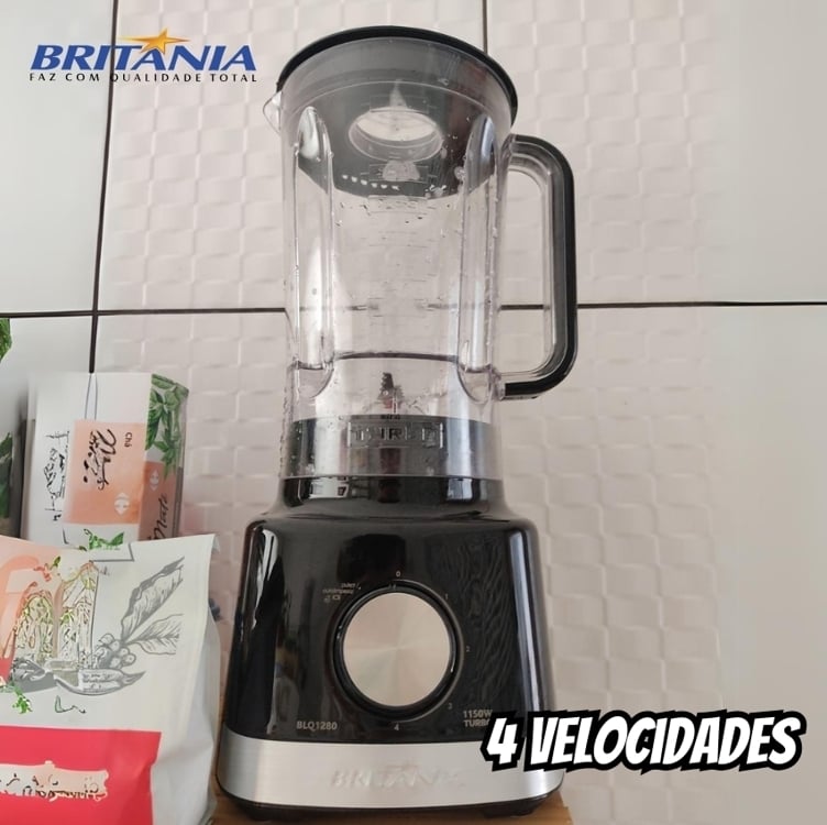 Liquidificador Britânia BLQ1280P Preto 1150 W com 4 Velocidades Liquidificador Britânia BLQ1280P Preto 1150 W com 4 Velocidades