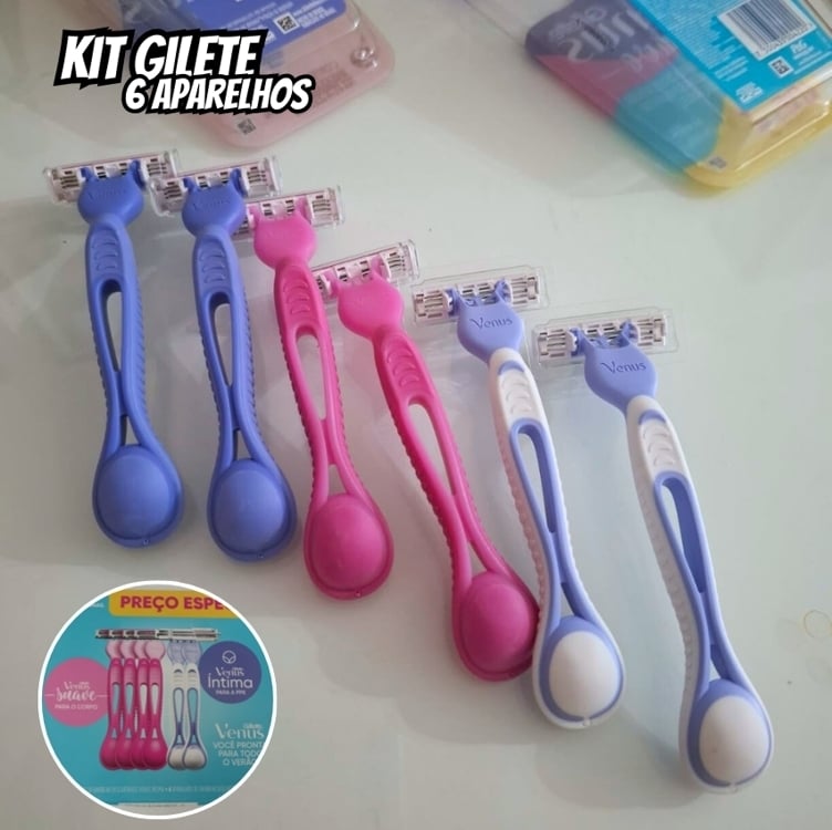 1 Kit Gillette Venus Suave Aparelho de Depilação Descartável 4 Uds + Gillette Venus Íntima Aparelho de Depilação 2 Uds 1 Kit Gillette Venus Suave Aparelho de Depilação Descartável 4 Uds + Gillette Venus Íntima Aparelho de Depilação 2 Uds