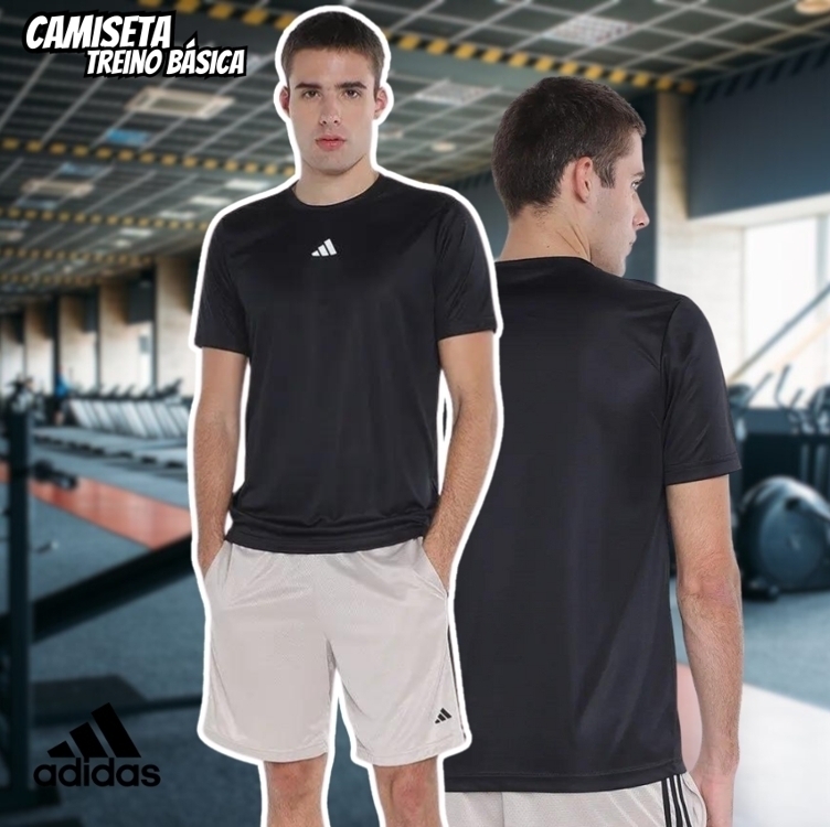 Camiseta Adidas Treino Básica Masculina - Verde Limão Camiseta Adidas Treino Básica Masculina - Verde Limão