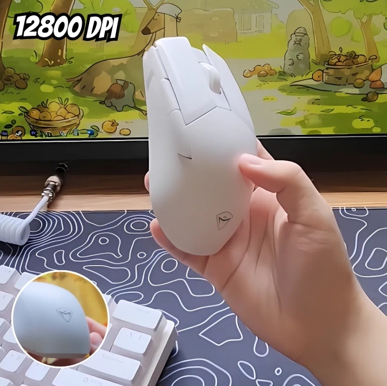 Mouse Gamer Machenike M7 Pro, Com Fio, 12800 Dpi, 6 Botões, Branco - Mac-m7pw-ww Mouse Gamer Machenike M7 Pro, Com Fio, 12800 Dpi, 6 Botões, Branco - Mac-m7pw-ww