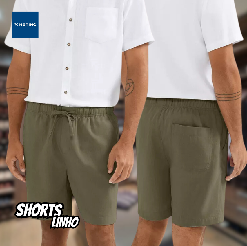 Shorts Masculino Com Linho Hering Shorts Masculino Com Linho Hering