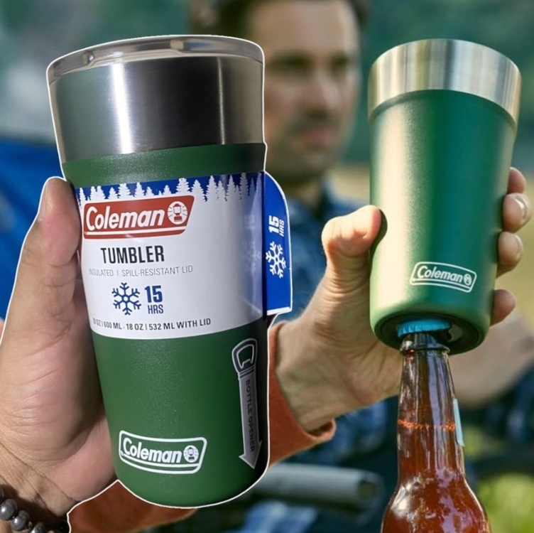 Copo Térmico Com Tampa 600ml Verde Coleman Copo Térmico Com Tampa 600ml Verde Coleman