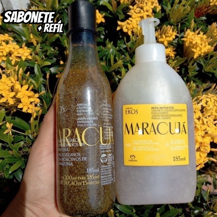 Kit Sabonete Líquido Esfoliante Ekos Maracujá com Refil Kit Sabonete Líquido Esfoliante Ekos Maracujá com Refil