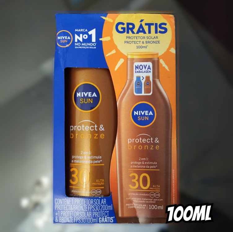 Nivea Sun Kit Protetor Solar Protect & Bronze Fps30 200ml + Protetor Solar Protect & Bronze Fps30 100ml, Nivea, Pacote De 2 Nivea Sun Kit Protetor Solar Protect & Bronze Fps30 200ml + Protetor Solar Protect & Bronze Fps30 100ml, Nivea, Pacote De 2