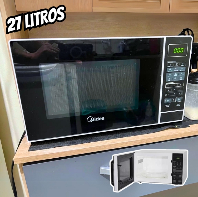 Micro-ondas 27l Branco E Preto Midea Led 127v Mxsa27p1 Micro-ondas 27l Branco E Preto Midea Led 127v Mxsa27p1