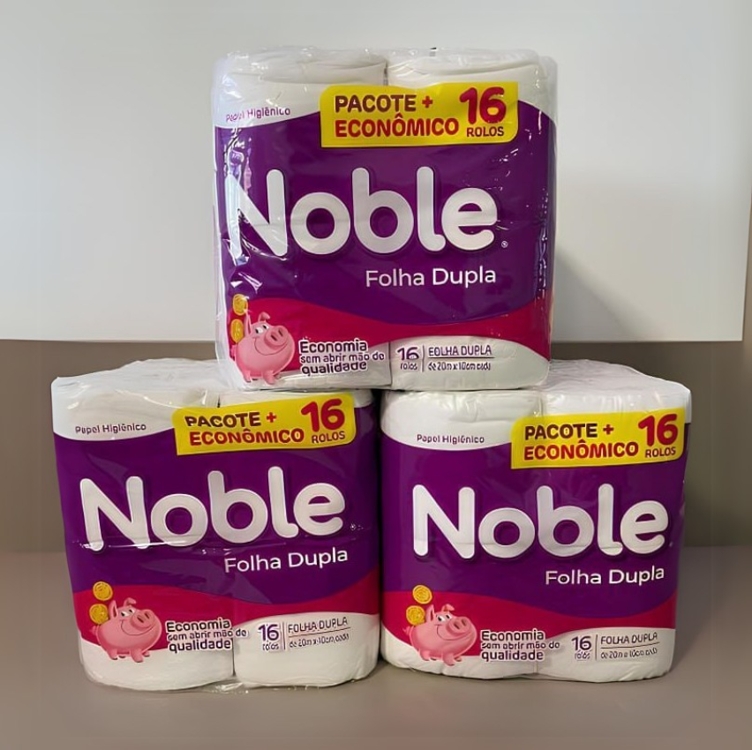 Papel Higiênico Folha Dupla Noble 16 Rolos 20m Papel Higiênico Folha Dupla Noble 16 Rolos 20m