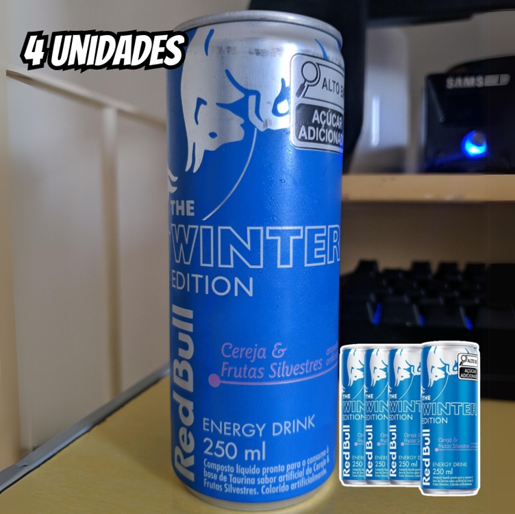 Pack de 4 Latas Red Bull Energético, Cereja e Frutas Silvestres, 250ml Pack de 4 Latas Red Bull Energético, Cereja e Frutas Silvestres, 250ml