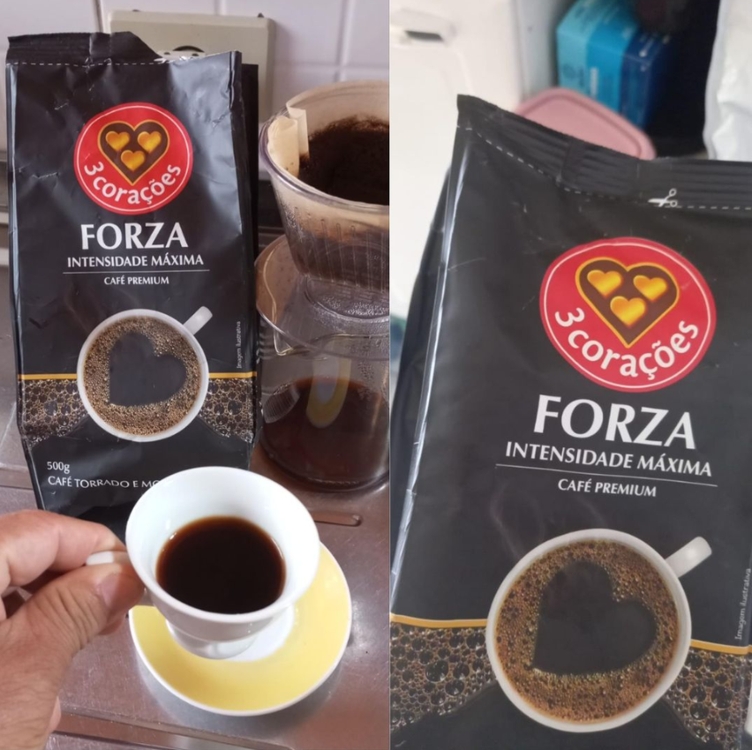 3 Corações Café Torrado e Moído Premium Forza Intensidade Máxima, 500g 3 Corações Café Torrado e Moído Premium Forza Intensidade Máxima, 500g