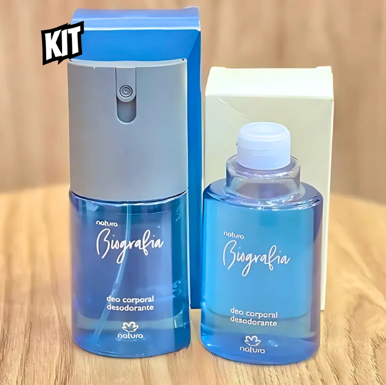 Kit Biografia Masculino Desodorante Corporal com Refil (2 produtos) Kit Biografia Masculino Desodorante Corporal com Refil (2 produtos)