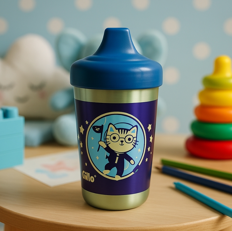 Lillo Copo Antivazamento Max Brilha No Escuro 320Ml - Azul Lillo Copo Antivazamento Max Brilha No Escuro 320Ml - Azul