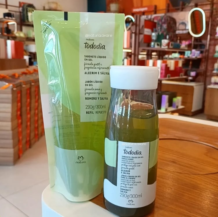 Kit Sabonete Líquido em Gel para o Corpo Tododia Alecrim e Sálvia com Refil Kit Sabonete Líquido em Gel para o Corpo Tododia Alecrim e Sálvia com Refil