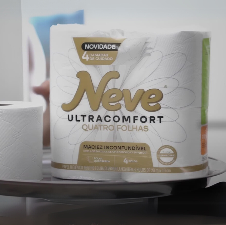 Neve Papel Higiênico Ultracomfort, Folha Quádrupla, 20m, 4 Rolos Neve Papel Higiênico Ultracomfort, Folha Quádrupla, 20m, 4 Rolos