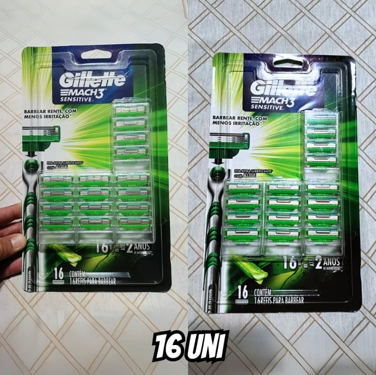 Carga para Aparelho de Barbear Gillette - Mach3 Sensitive 16 Cargas Carga para Aparelho de Barbear Gillette - Mach3 Sensitive 16 Cargas