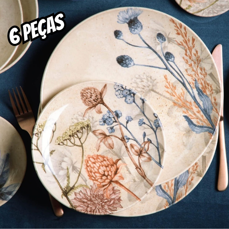 Conjunto C/ 6 Pratos Raso Coup Bloemen Ø 27,5cm Conjunto C/ 6 Pratos Raso Coup Bloemen Ø 27,5cm