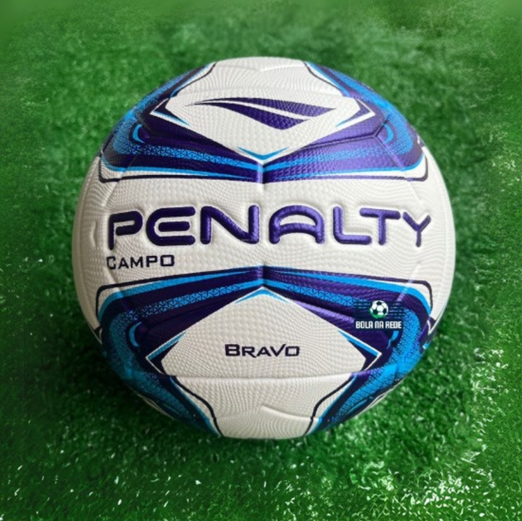 Bola Para Futebol De Campo Bravo Xxiv Branco e Azul Penalty Bola Para Futebol De Campo Bravo Xxiv Branco e Azul Penalty
