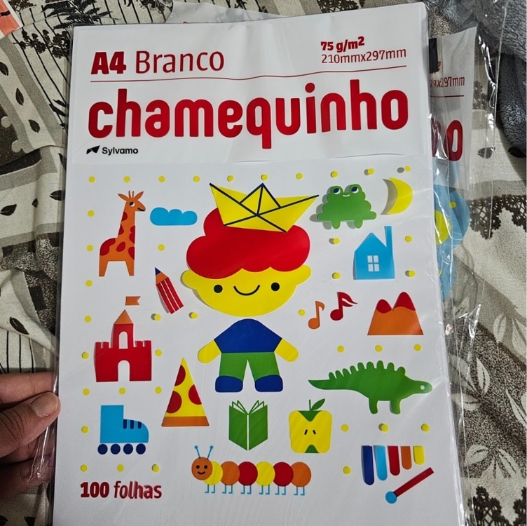 Chamequinho Papel A4, 75 g, 100 Folhas, Branco Sulfite Chamequinho Papel A4, 75 g, 100 Folhas, Branco Sulfite