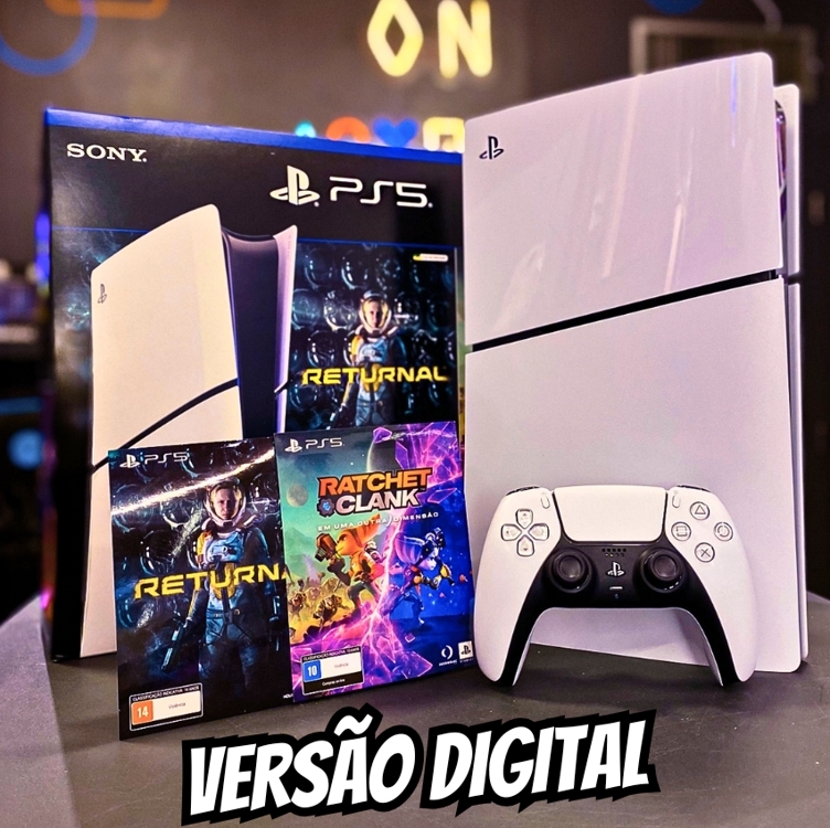 Console PlayStation 5 Midia Digital Slim 1TB com 2 jogos Sony Console PlayStation 5 Midia Digital Slim 1TB com 2 jogos Sony