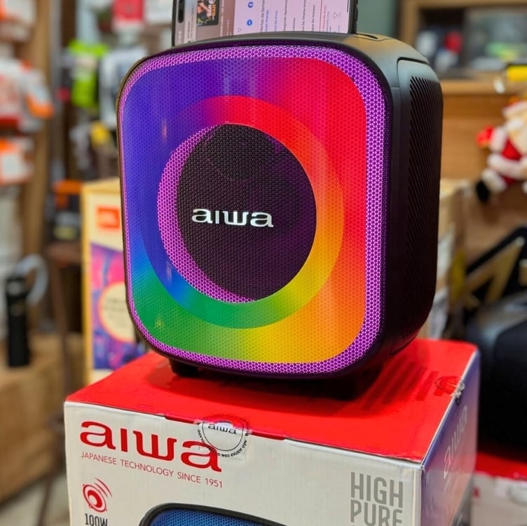 Caixa de Som PartyBox AIWA PB-07 Bluetooth 8H RGB USB TWS Preto Caixa de Som PartyBox AIWA PB-07 Bluetooth 8H RGB USB TWS Preto