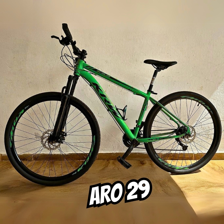 Bicicleta Aro 29 Krw Alumínio 24 Vel Freio A Disco X42 Cor Verde/Preto Tamanho do quadro 15.5 Bicicleta Aro 29 Krw Alumínio 24 Vel Freio A Disco X42 Cor Verde/Preto Tamanho do quadro 15.5