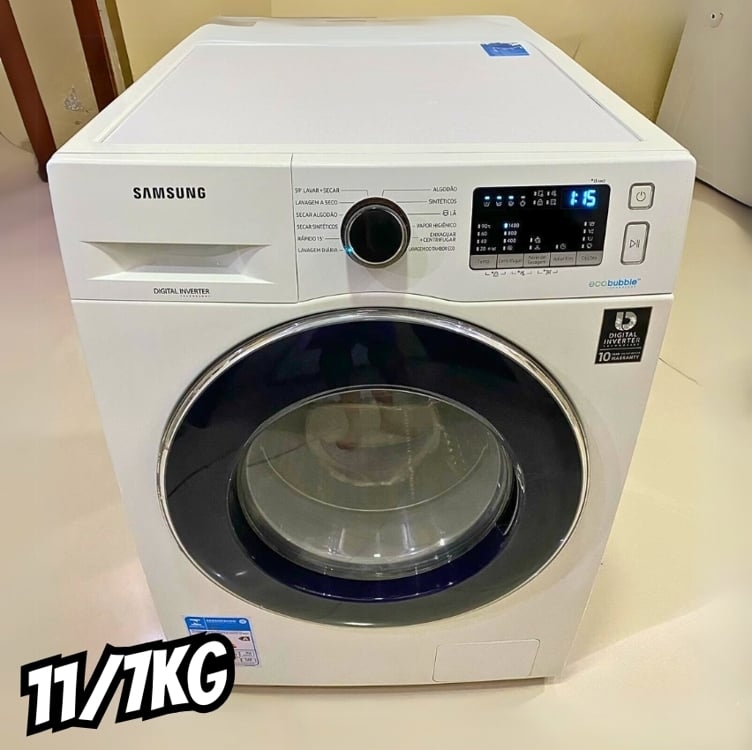 Lava e Seca Samsung WD11M com Digital Inverter WD11M4473PW Branca 11/7kg Lava e Seca Samsung WD11M com Digital Inverter WD11M4473PW Branca 11/7kg