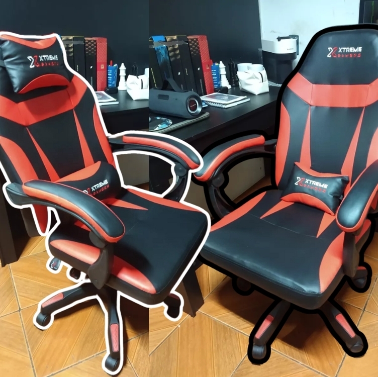 Cadeira de escritório Xtreme Gamer ergonômica vermelha com estofado de couro sintético Cadeira de escritório Xtreme Gamer ergonômica vermelha com estofado de couro sintético