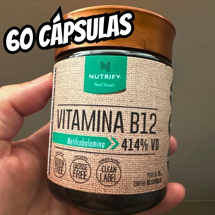 Nutrify - Vitamina B12 - Metilcobalamina 414% VD - Multivitamínico - Suplemento Alimentar para o Metabolismo Energético - Vegano e Livre de Aditivos Artificiais - 60 Cápsulas Nutrify - Vitamina B12 - Metilcobalamina 414% VD - Multivitamínico - Suplemento Alimentar para o Metabolismo Energético - Vegano e Livre de Aditivos Artificiais - 60 Cápsulas