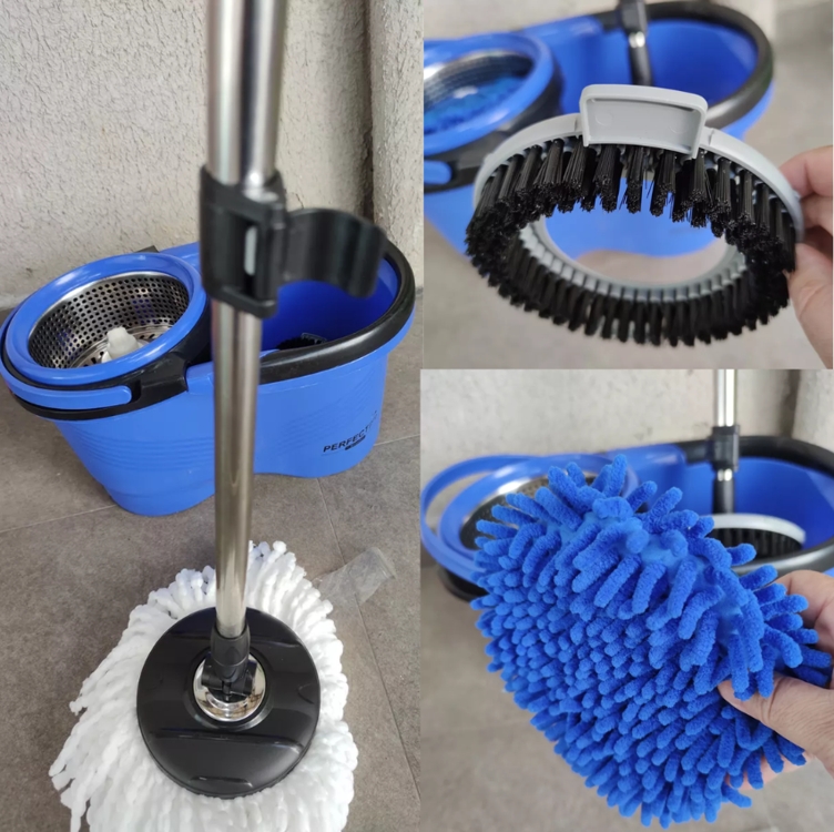 Perfect Mop Pro 16l 360 Inox Balde Com 3 Refis Azul Perfect Mop Pro 16l 360 Inox Balde Com 3 Refis Azul
