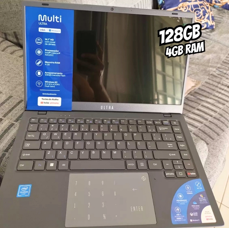 Notebook Multi Ultra Celeron N4020c 4gb 128gb W11 14'' Cinza Notebook Multi Ultra Celeron N4020c 4gb 128gb W11 14'' Cinza
