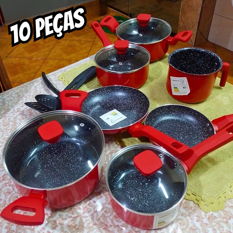Jogo De Panelas 10 Peças Cerâmico Revestimento Antiaderente - Mimo Style Jogo De Panelas 10 Peças Cerâmico Revestimento Antiaderente - Mimo Style