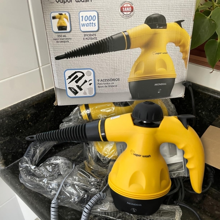 Higienizador Vapor Wash, Mondial, Amarelo/preto, 1000w, 220v - Hg-01 Higienizador Vapor Wash, Mondial, Amarelo/preto, 1000w, 220v - Hg-01