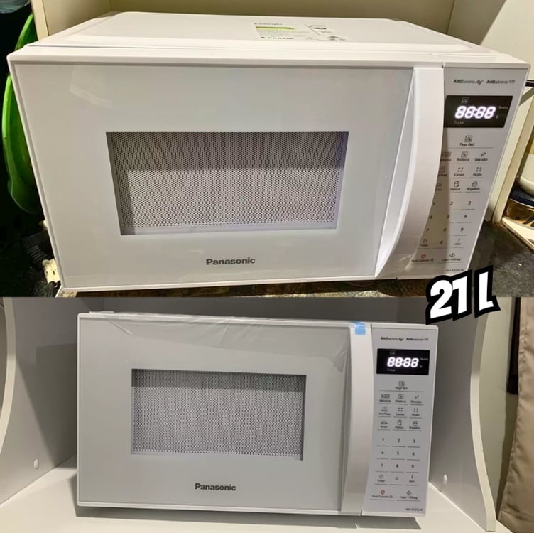 Micro-ondas Panasonic 21 Litros Branco - NN-ST25lWRU 220V Micro-ondas Panasonic 21 Litros Branco - NN-ST25lWRU 220V