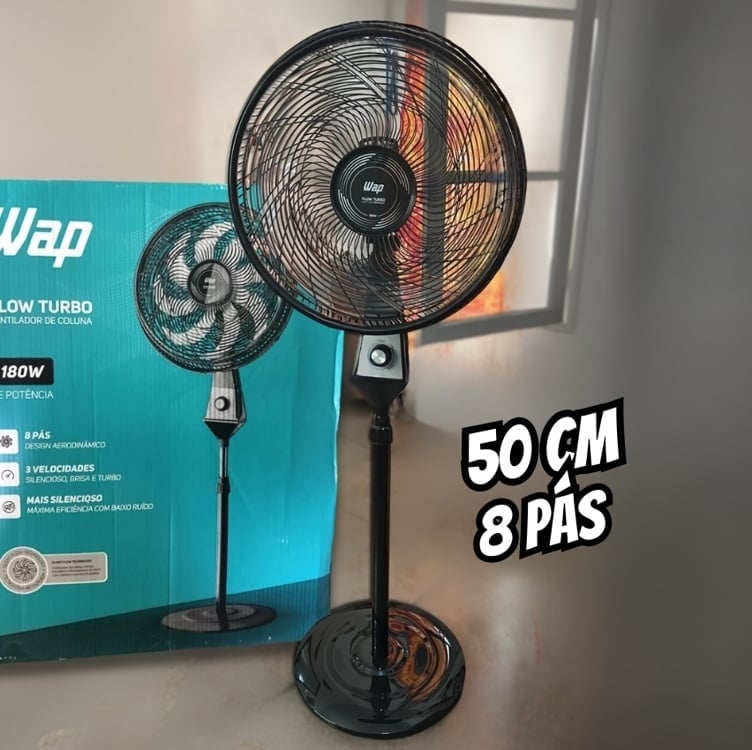 Ventilador De Coluna Wap Flow Turbo 180w 50cm 8 Pás 3 Velocidades 110v Ventilador De Coluna Wap Flow Turbo 180w 50cm 8 Pás 3 Velocidades 110v