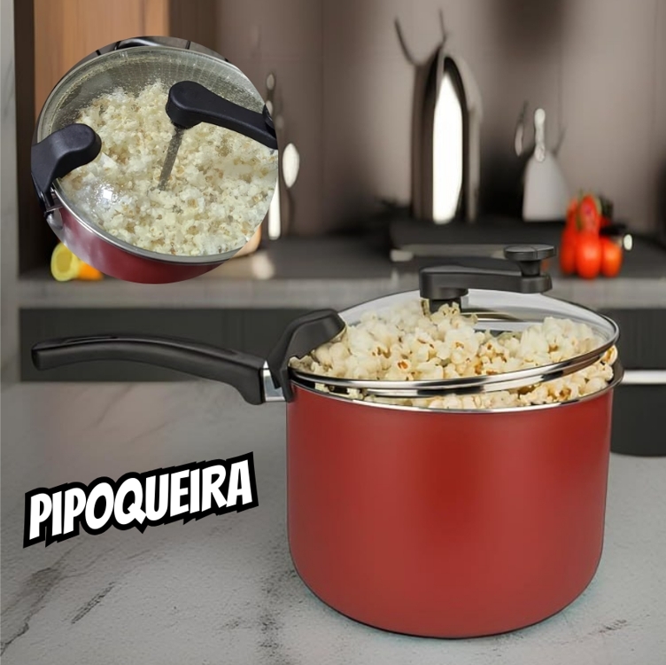 Pipoqueira Antiaderente Cozillar 4,5 Litros Tampa De Vidro Pipoqueira Antiaderente Cozillar 4,5 Litros Tampa De Vidro