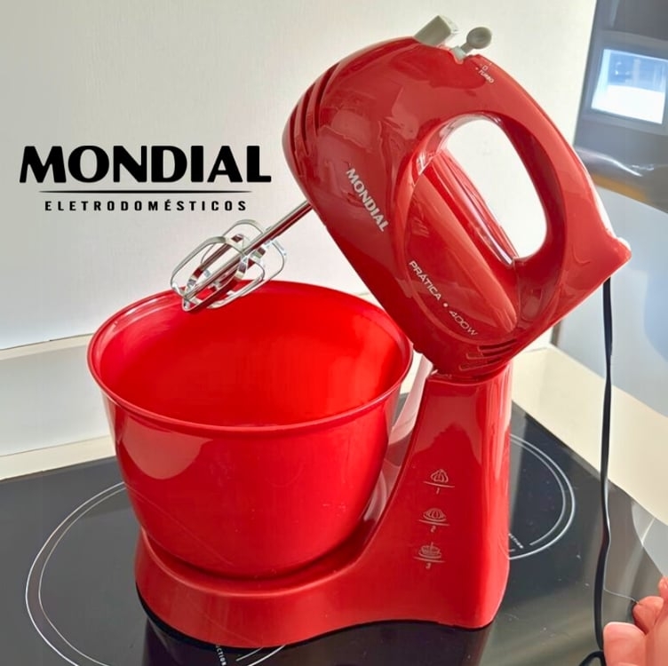 Batedeira Prática 400w 3,6 Litros B-44-r Vermelho Mondial 60hz Batedeira Prática 400w 3,6 Litros B-44-r Vermelho Mondial 60hz