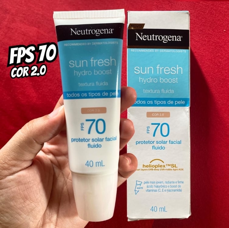 Protetor Solar Facial Neutrogena Sun Fresh Hydro Boost Cor 2.0 FPS 70 40mL Protetor Solar Facial Neutrogena Sun Fresh Hydro Boost Cor 2.0 FPS 70 40mL
