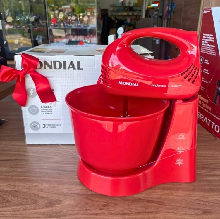 Batedeira Power Prática, Mondial, Vermelho, 400w, 220v - B-44-r Batedeira Power Prática, Mondial, Vermelho, 400w, 220v - B-44-r