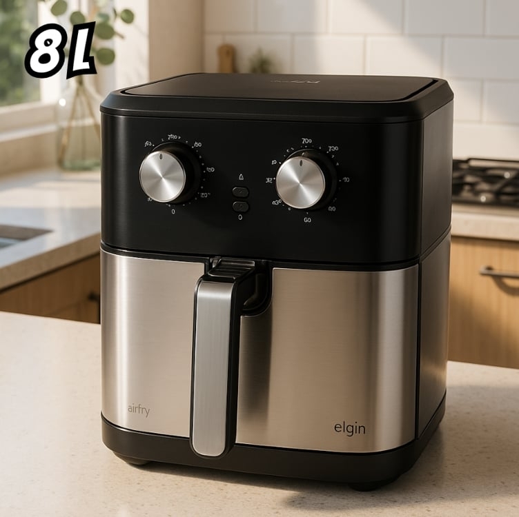 Fritadeira Elétrica Chrome Fry Inox Elgin 8l Airfryer 220v Fritadeira Elétrica Chrome Fry Inox Elgin 8l Airfryer 220v