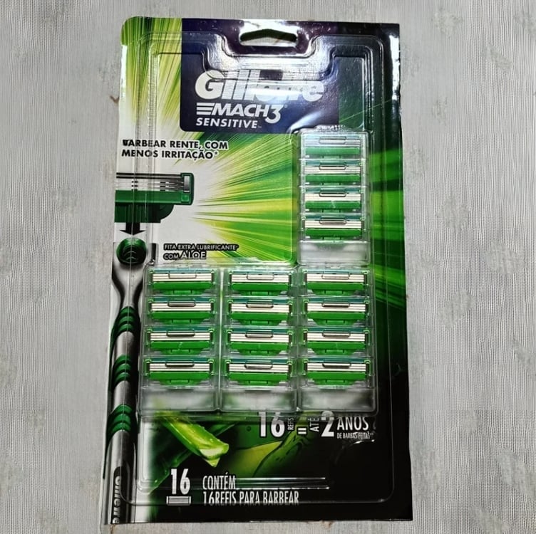 Carga para aparelho de barbear Mach3 Sensitive 16un Gillette Carga para aparelho de barbear Mach3 Sensitive 16un Gillette